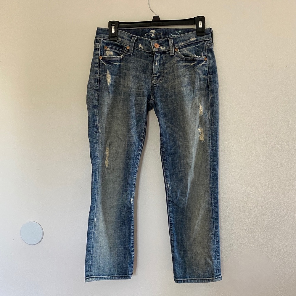 Cropped Distressed Jeans